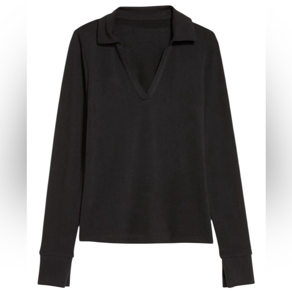 OLD NAVY WOMENS SPLIT NECK LONG-SLEEVE PULL OVER SHIRT